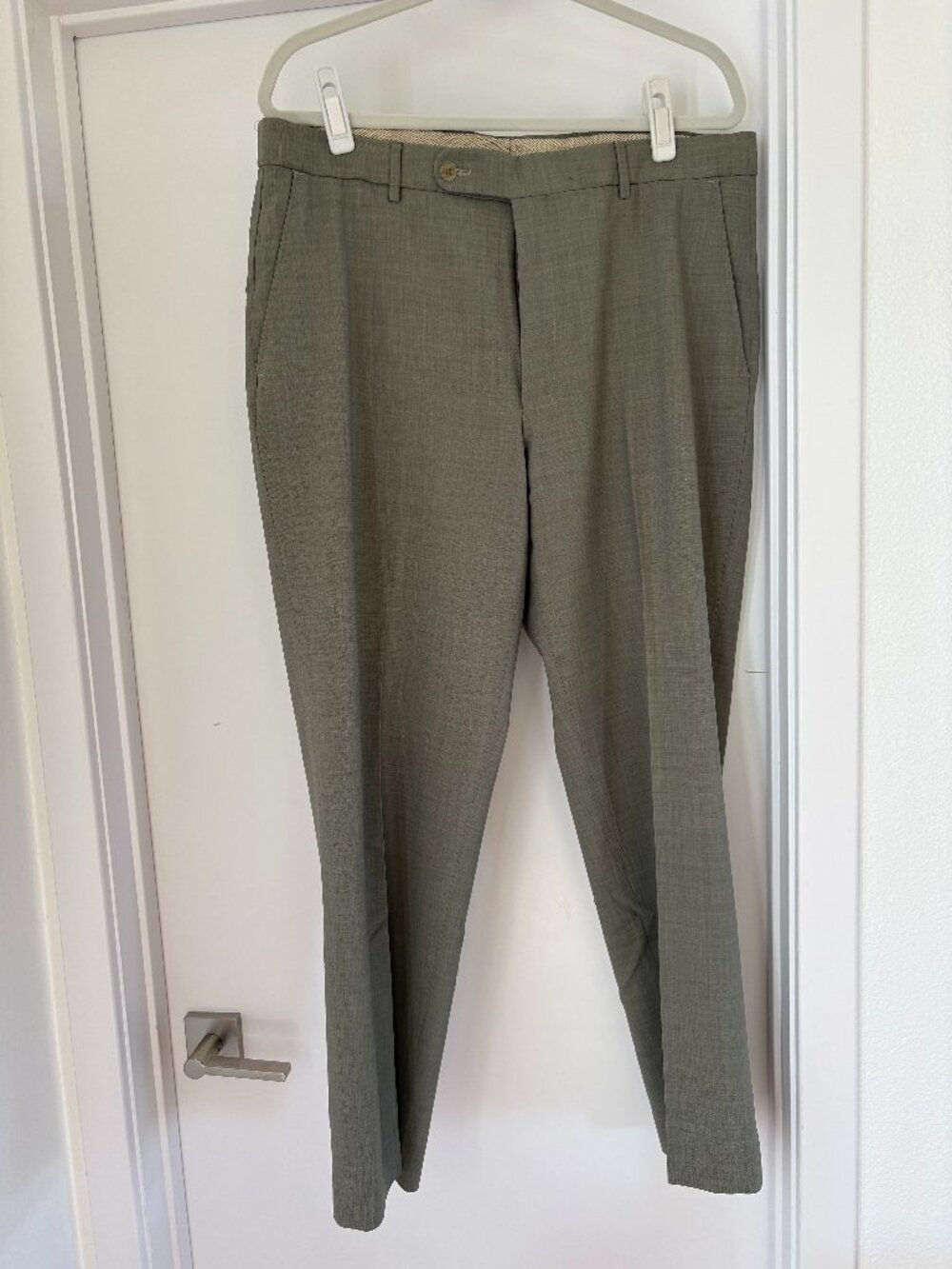Ballin Classic Light Gray Melange Flat Front Tailored Dress Pants Slacks 38 x 30